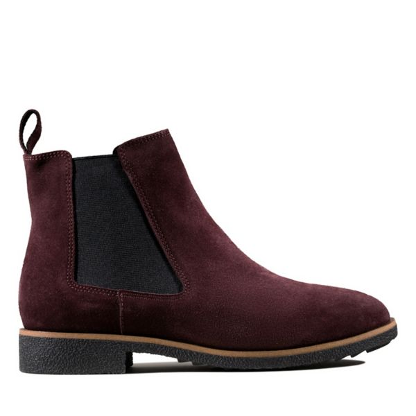 Clarks Womens Griffin Plaza Ankle Boots Burgundy | CA-9625037